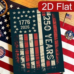 1776-2026 USA 250th Anniversary Distressed Flag Canvas Decor