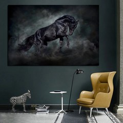 Black Horse Canvas Painting Canvas Wall Art Home Decor Wall Picture Poster Print
