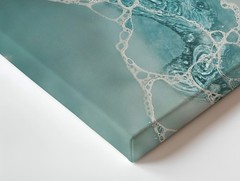 Modern Abstract Teal Blue And White Bubble Canvas Wall Art For Living Room Home