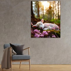Jesus and Lamb Canvas Wall Art Jesus Runs for the Lost Sheep Home Decor
