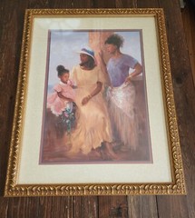 Stylish Black Family Theme Golden Brown Framed Home Interior Picture 26×20