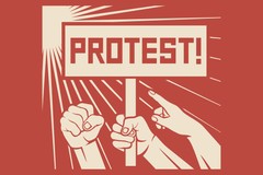 Protest Fight Resist People Demonstrating Sign Art Print Poster 18×12