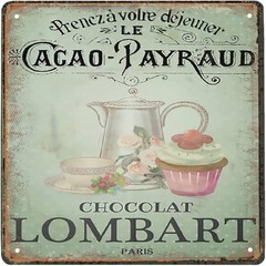 Metal Aluminium Tin Sign French Vintage Pastry Wall Art Tea & Cake – Kitchen …