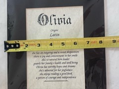 Olivia Name Meaning Wall Art Includes Black Mat No frame Latin