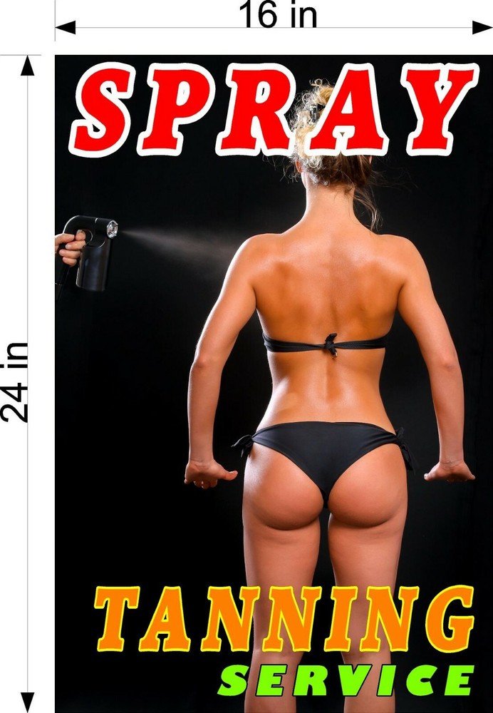 Tanning 06 Photo-Realistic Paper Poster Sign Non-Laminate Spray Service Vertical