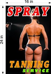 Tanning 06 Photo-Realistic Paper Poster Sign Non-Laminate Spray Service Vertical