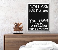 David Shrigley Not Alone Art Print | Mounted Canvas | Framed Canvas |Acrylic