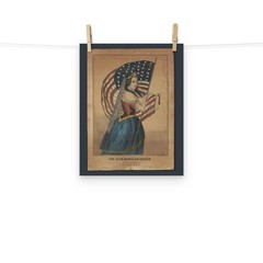 Vintage Americana Flag Art Poster – Currier & Ives (c. 1860–1870)