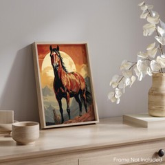 Horse Poster Art for Bedroom Horse Prints Wall Decor 11×14 Inches (Unframed)