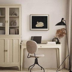 Vintage Swan Canvas Wall Art – Framed Decor for Living Room & Bathroom Gifts