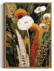 Vintage Framed Wall Art Botanical Wall Decor Tropical Wildflower Canvas Art B…