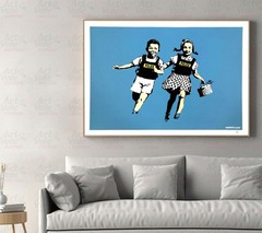 Banksy Police Kids Canvas Wrap Floating Canvas Poster Framed Art Acrylic Print