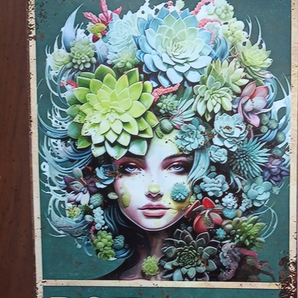 Vertical Multicolor Succulent Floral Botanical Wall Art Print Poster Decor