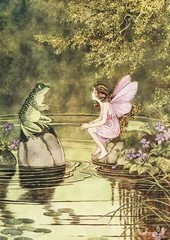 Vintage Frog Fairy The Little Green Road Leading to Fairyland Story Art Print