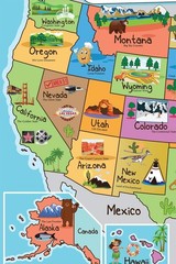 Kids United States Map | Wall Poster 13″ X 19″ US Map Premium Paper | 50 USA Sta