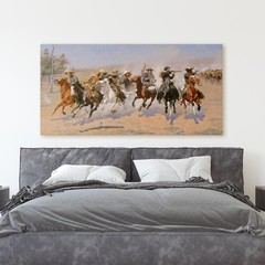 A Dash for the Timber by Frederic Remington Western Horse Canvas Wall Art Print