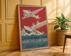 New York – Municipal Airports – 1932 Retro Travel Poster