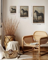 Vintage Horse Framed Wall Art Farmhouse Animal Canvas Wall Art Horse Pictures…