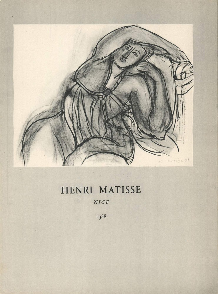 HENRI MATISSE Nice 14″ x 10.25″ Lithograph 1952 Black, Gray