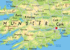 Ireland Physical Map – 16.5 x 23.3 inches – Paper Laminated