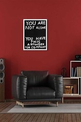 David Shrigley Not Alone Art Print | Mounted Canvas | Framed Canvas |Acrylic