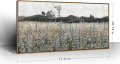 Rustic Farmhouse Lavender Field Wall Art 60″x30″