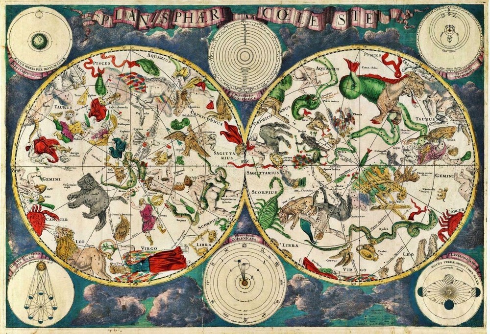 COOL ZODIAC MAP GLOSSY POSTER PICTURE PHOTO signs constellations astrology 3003