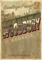 The Walking Dead Woodbury Wall Collage Postcard Style Poster