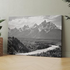 Ansel Adams, The Tetons and the Snake River in Grand Teton National Park Canvas