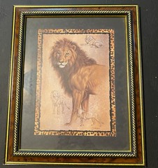 Home Interiors And Gifts Large Framed Lion Print 17 X 14 X 1 Made in USA