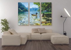 Ducks On A Lake Canvas Print Set – Ready To Hang Duck Wall Art Duck Home Decor