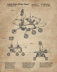 6 Outer Space Patent Prints (8″x10″) – Great Gift for Engineers – Wall Art Decor
