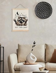 Funny Motivational Raccoon Poster Wall Art Framed, Gifts for Raccoon 12×16 Inch