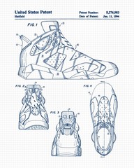 Classic Shoes Sneakers Patent Prints, 4 (8×10) Art Decor Home Work Office School