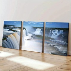 3pcs Iguazu Falls Argentina Natural Wall Art Canvas Framed 50x70cm