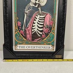 Sapna Shah The Overthinker Skeleton Tarot Framed Wall Art Black Ornate 18×12″