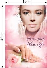 Salon 46 Photo-Realistic Paper Poster Satin Non-Laminate Nail Manicure Vertical