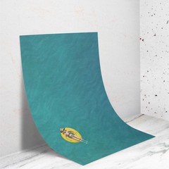 Retro Pool Float Poster Coastal Bathroom Wall Art Turquoise Water Summer Print