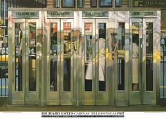 RICHARD ESTES Telephone Booths 25.5″ x 35.5″ Offset Lithograph 2005 Pop Art