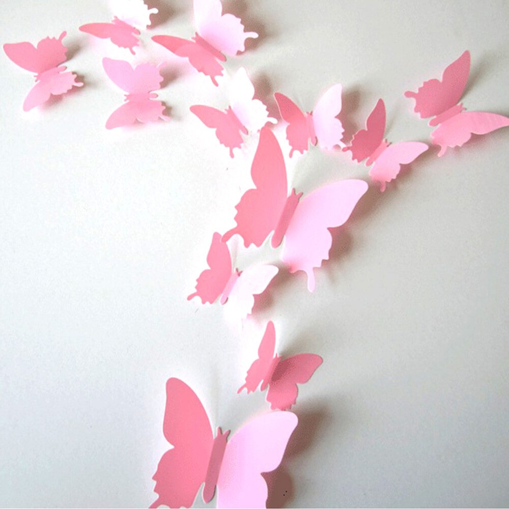 12pcs 3D Hollow Butterfly Sticker Art Wall Mural Door Decals Home Decor Women