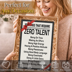 10 Things That Require Zero Talent Framed Poster 11×17 Inspirational Quotes