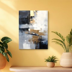 Black Gold Abstract Thick Texture Canvas Art, Modern Neutral Living Room Decor