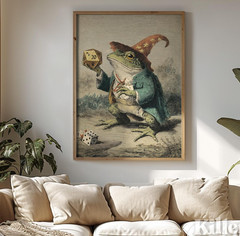 Wizard Frog Art Print D&D Dice Fantasy RPG Wall Art – Tabletop Gamer Decor