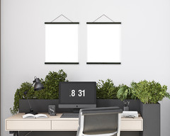 Wooden Magnetic Poster Hanger Frame (Black), Multiple Sizes