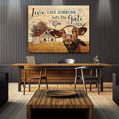 Farmhouse Canvas Wall Art Cow Pictures Wall Decor Cow Head Inspirational Wall Ar