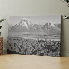 Ansel Adams Mount Moran Grand Teton Landscape Canvas Print Wall Art