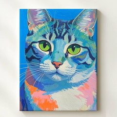 Turquoise Dream Cat Canvas Surreal Green-Eyed Feline Portrait Some Eyes Don�T