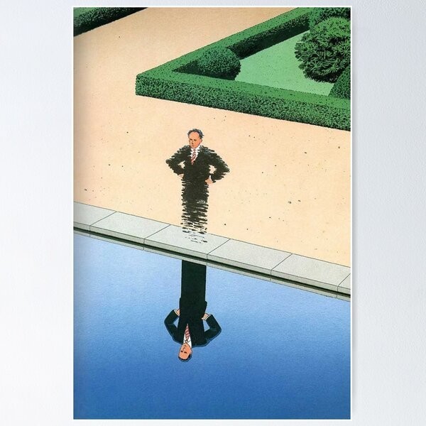 NEW LIMITED! Guy Billout Man’s Reflection Design Best Poster