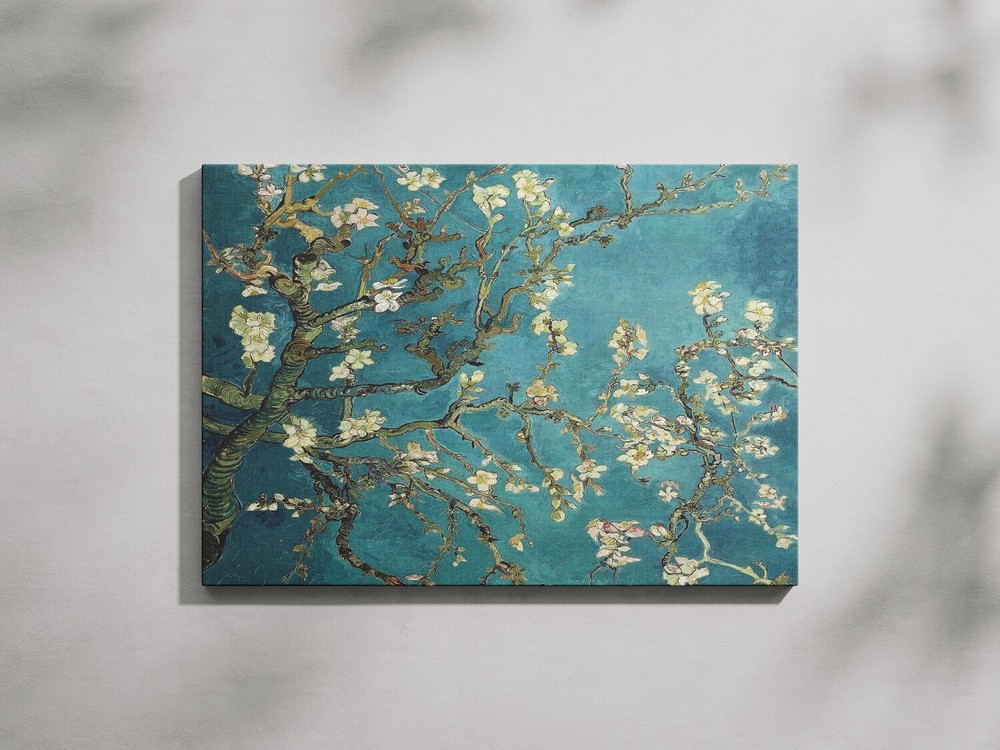 Almond Blossoms Canvas Print, Blossoming Almond Tree Art Wall Decor