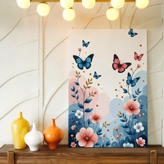 Wall Art Blue Purple Daisy Flower Floral Print Botanical Home Decor Poster Print